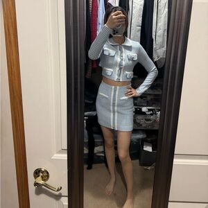 Self portrait rurex knitted mini skirt